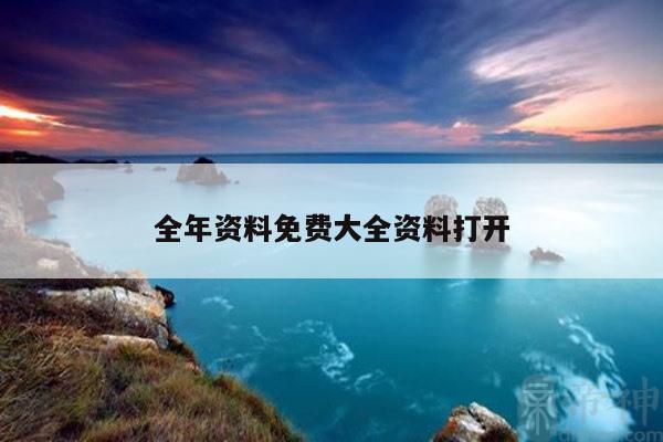 全年资料免费大全资料打开